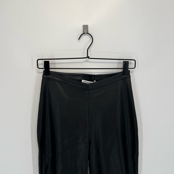 Alexander Wang Faux Leather Snap Side Leg Button Detail Stretch Washable Pants - Picture 2 of 8